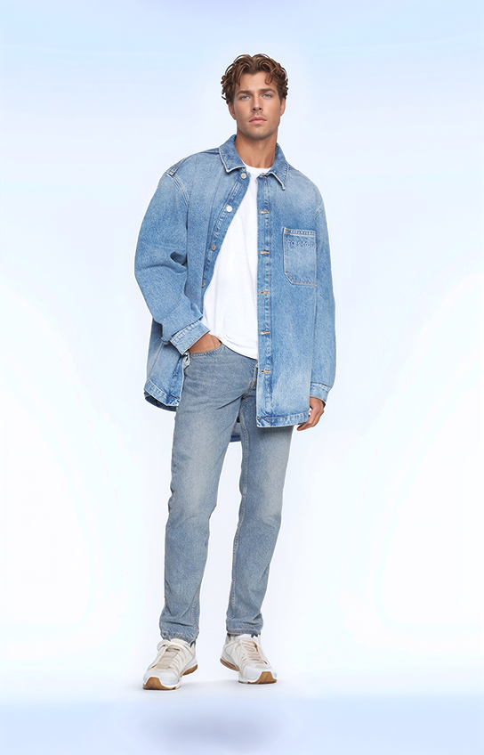 Tommy Jeans Aiden Jeans-Hemdjacke Jeansjacke Oversize Gr.XL