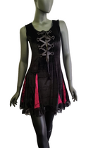 Zeige Bild Samtkleid Corsagenlook   Gothic Punk Schnürung Medieval schwarz  Gr.38/40 3