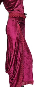 2 Teiler Rock + Bluse Gothic Barock Victorian bordeauxfarben Gr.34/36 kl.38