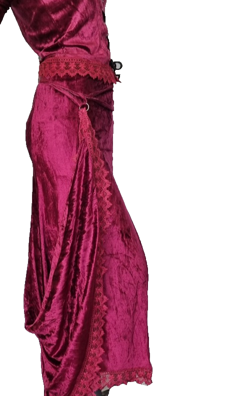 2 Teiler Rock + Bluse Gothic Barock Victorian bordeauxfarben Gr.34/36 kl.38