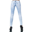 Zeige Bild Original Damen Jeans Patches comic destroyed Low Cut Hüftjeans Gr.40-42 2