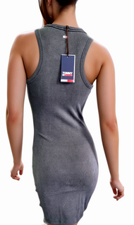 Tommy Jeans Mini Dress Vintage Flame Rib-Dress dunkelgrau Gr. S/34-36