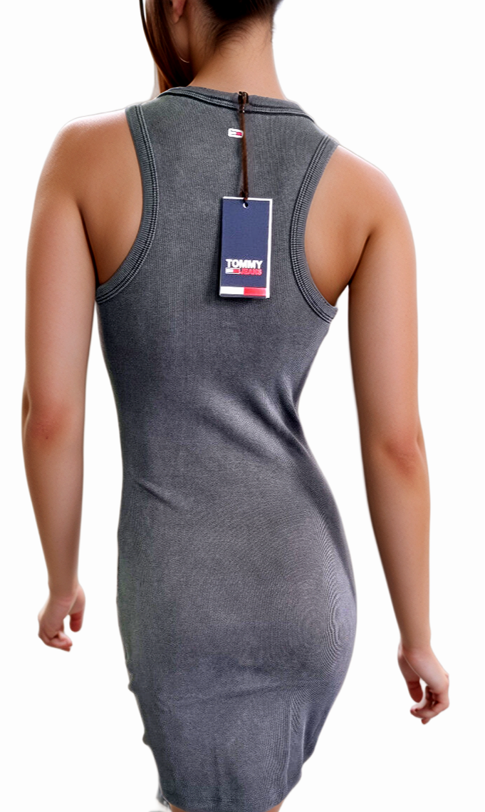 Tommy Jeans Mini Dress Vintage Flame Rib-Dress dunkelgrau Gr. S/34-36