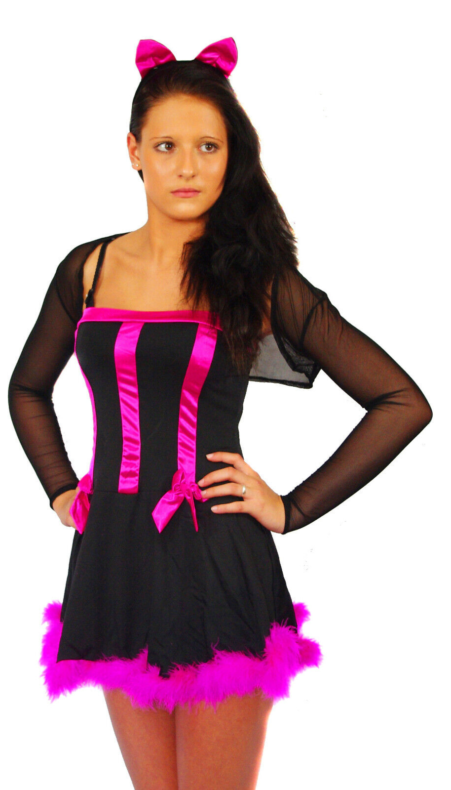 Faschingskostüm Karneval Katze pink Gr.34-38