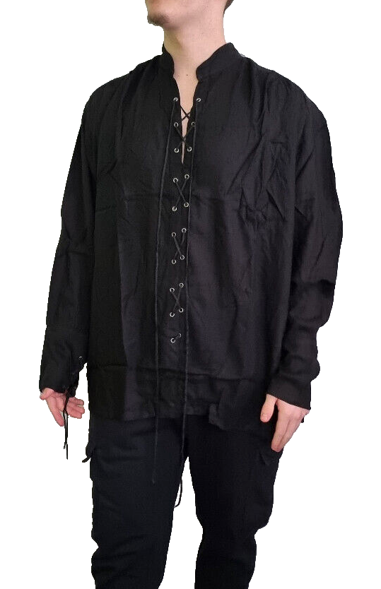 Bäres Gothic Steampunk Vintage Pirat Mittelalter Schnürung schwarz Gr.S/M