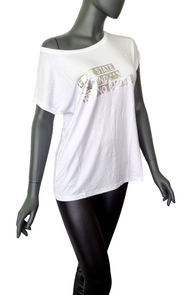 Bruno Banani Longshirt relaxed silver print schneeweiss Gr.38