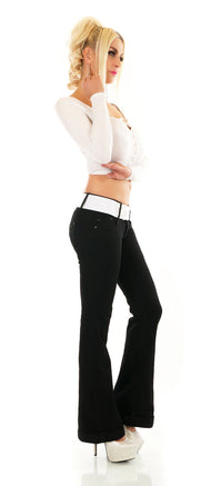 Redseventy/Stidia Bootcut Flare Jeans + Gürtel Black Denim Schwarz H248