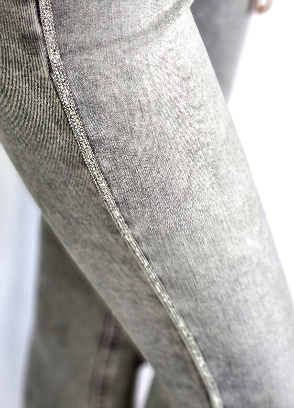 Only Blush Skinny Fit Jeans used Look 7/8 tel Glitzer Seitenstreifen Gr.S 32-34