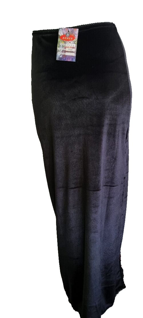 Bäres Gothic Medieval Larp Punk Maxirock Samtrock Schlitz schwarz Gr.34-38