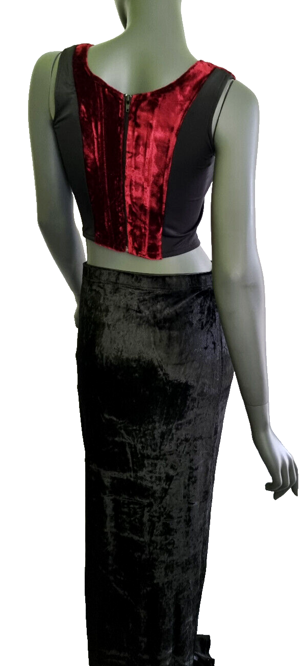 Corsagentop Samt Tribal Gothic Punk Medieval Witch lila Stäbchencorsage Gr.36/38