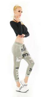 Zeige Bild Italy Damen Freizeit Harem JogPants Baggy Boyfriend Print Gr.34/36 kl.38 2