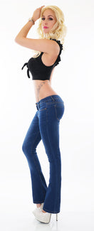 Zeige Bild Miss Bon Schlaghose BootCuT Schlagjeans Stretch blau XS-XXL 3