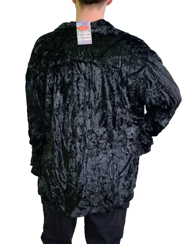 Bäres Gothic Steampunk Vintage Pirat Samthemd Rüschen Schnürung schwarz Gr.L/XL