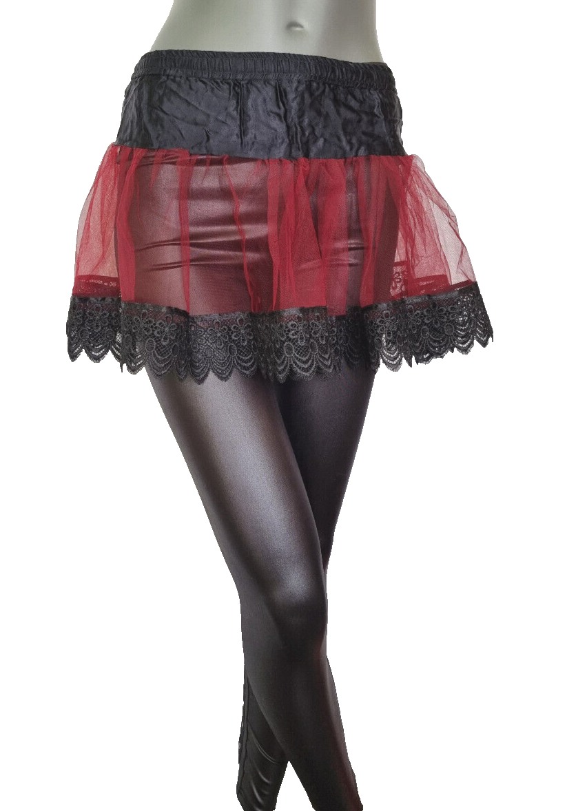 Minirock Tüllrock Spitze Gothic Punk Rock Dark lila Überrock Gr. 34-40 freesize