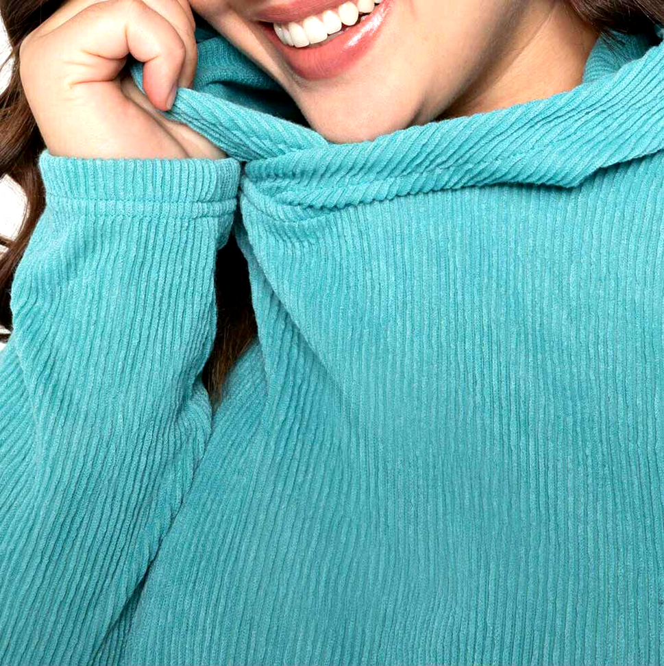 Sheego Longsleeve Struktur Kapuzenshirt Hoodie Gr. 44/46