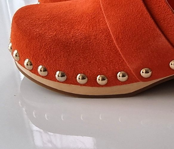 Tommy Hilfiger Wildleder Clogs orange Gr.37