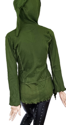 Zeige Bild Gugel  Shirtjacke  Goa Ethno Boho Medieval Hippie tannengrün Gr.S/M 3