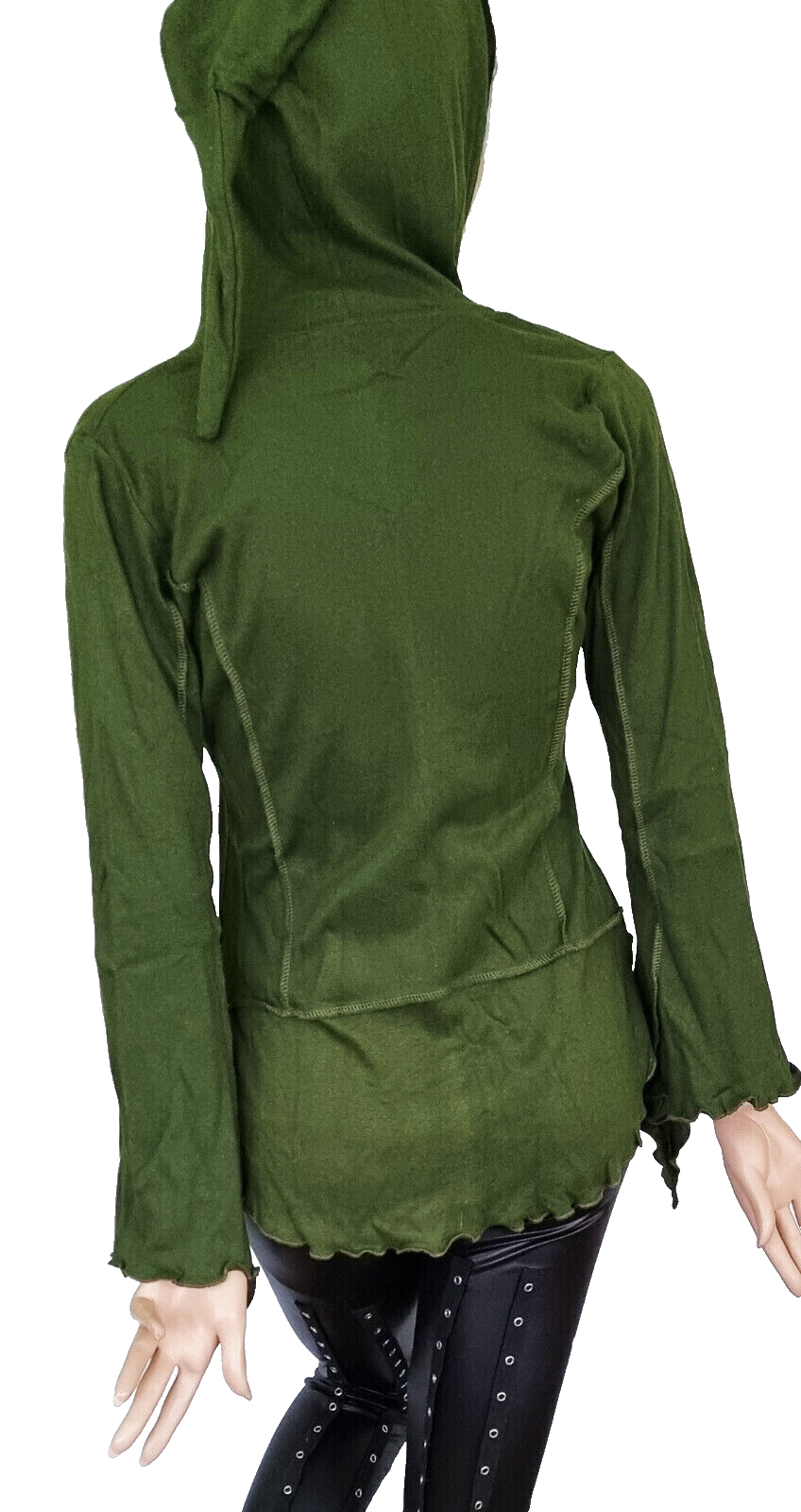 Gugel  Shirtjacke  Goa Ethno Boho Medieval Hippie tannengrün Gr.S/M