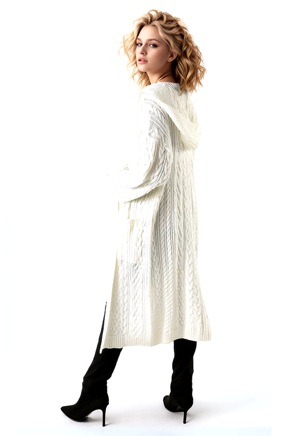 Aniston Strickjacke Longjacke Kapuze schwarz onesize 46-48