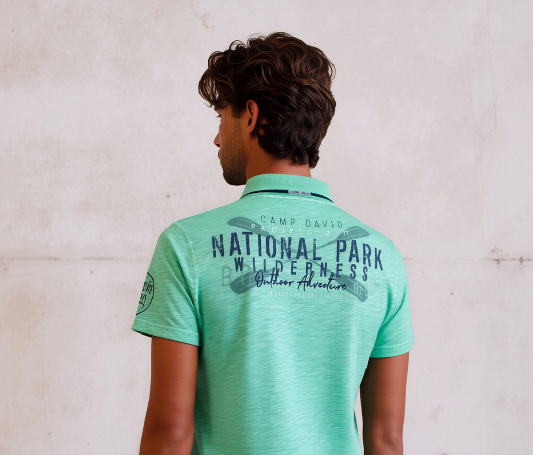 CAMP DAVID Poloshirt jade grün Gr.S