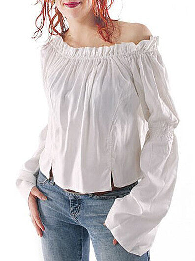 Mittelalter Gothic Pirat Larp Carmen-Bluse schwarz Gr.34-38