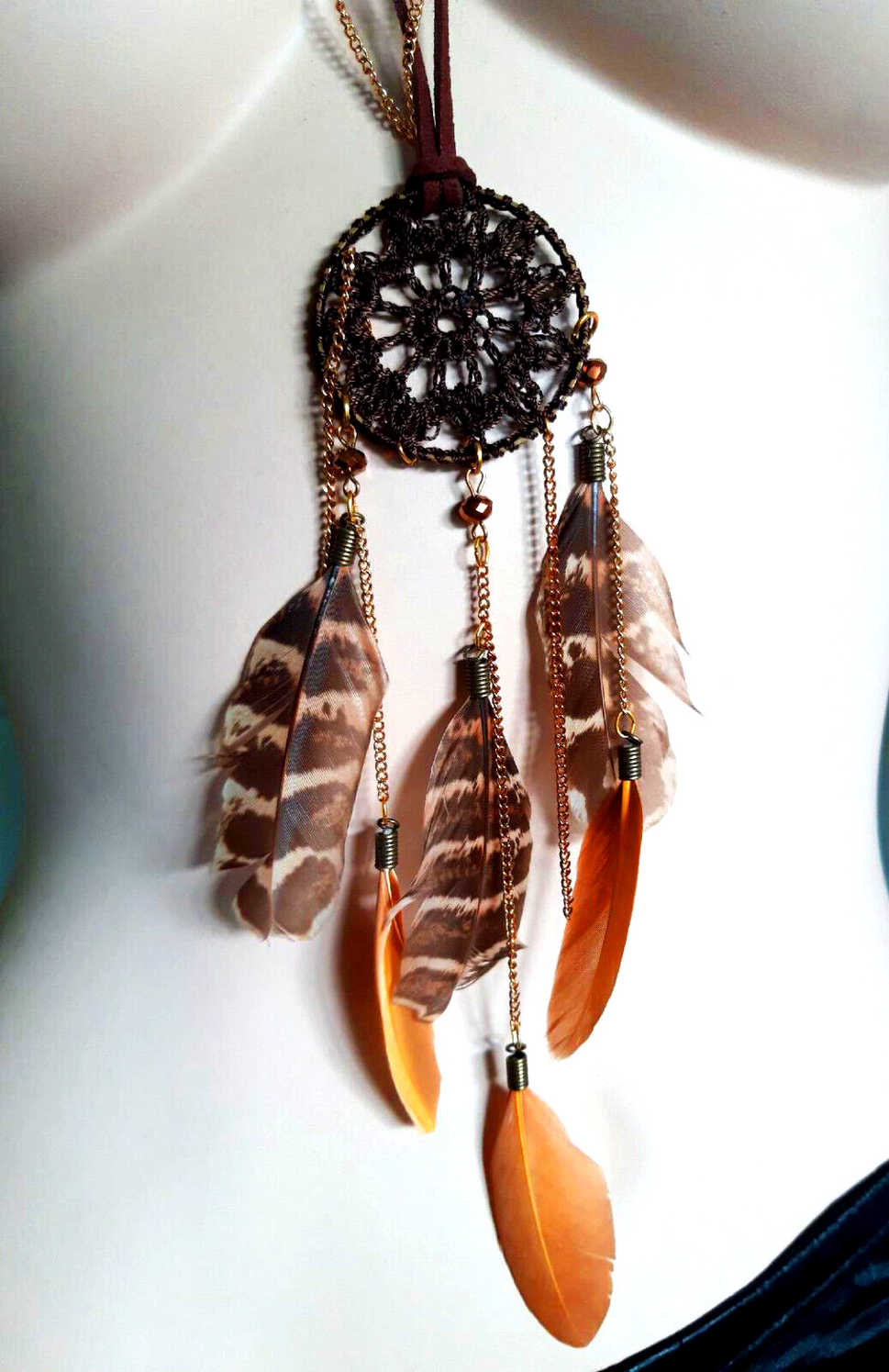 Sweet Deluxe Traumfänger Kette mit Federn Boho Hippie Ethno