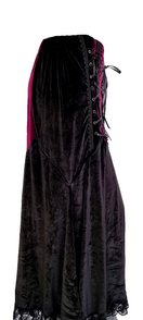 Zeige Bild Maxirock Samtrock  Corsagenrock Gothic Witch Punk Larp  schwarz-rot Gr.34-38 3