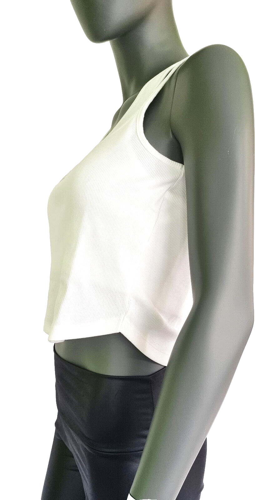 Calvin Klein Badge Rib double Layer Top crop black Gr.L 38-40