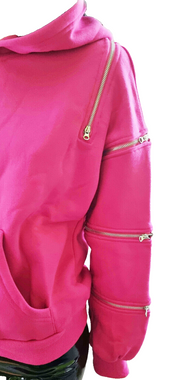 Kapuzensweatshirt Zipper  Hoodie Oversize-Look Gr.34/36