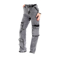 Laulia Damen High Waist Jeans Cargo Pant Gr.M/36