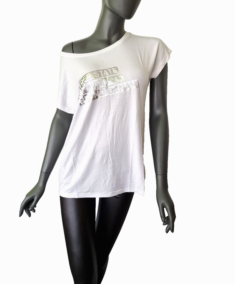 Bruno Banani Longshirt relaxed silver print schneeweiss Gr.38