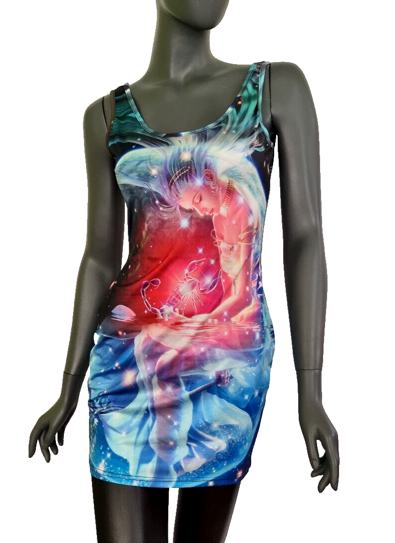 Longtop Minikleid stretch Sternzeichen Skorpion Gr.34-38 freesize