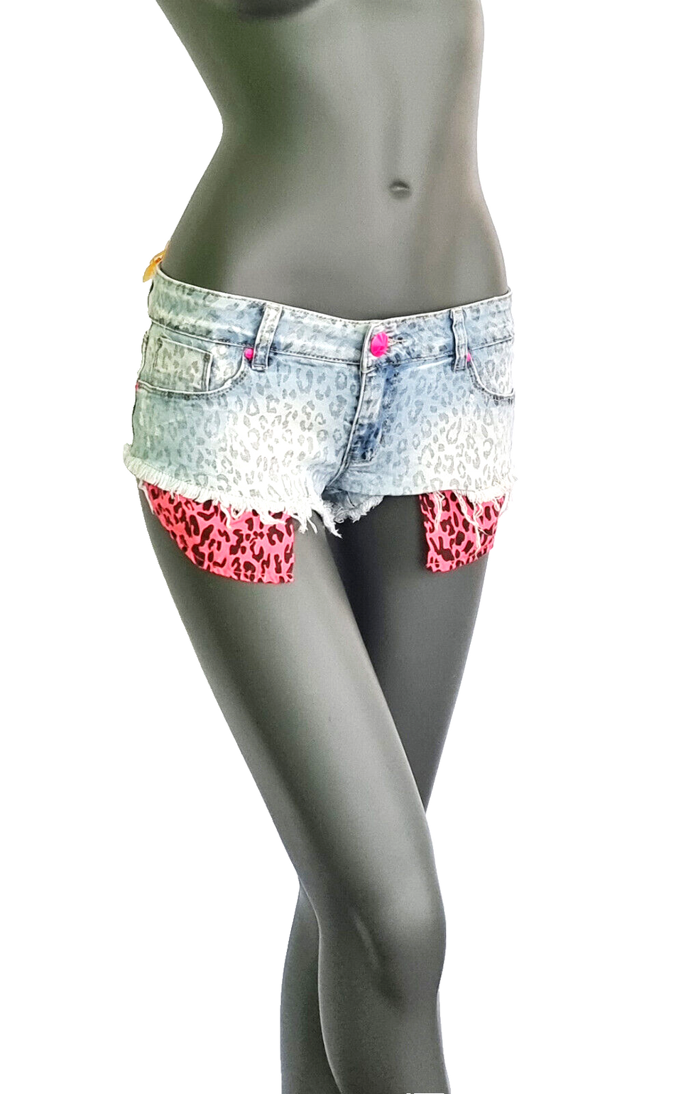 J-Welly Redial Jeansshorts Low Cut Hotpants Hüftjeans Leopard Gr.36