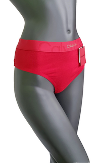 Calvin Klein Damen Slip Rot Gold Gr. 3XL