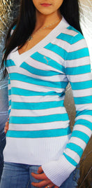 Zeige Bild Puma Pullover Damen gestreift blau pink Gr.34/36 2