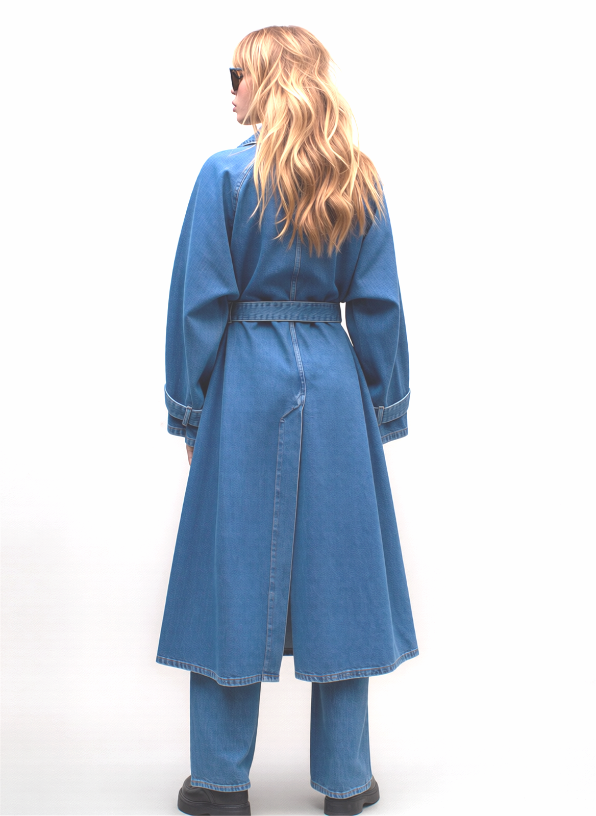 Hugo Boss Trenchcoat Garena Jeansmantel oversize midblue Gr.M /38-42