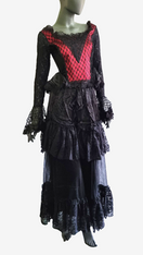 Zeige Bild Corsagentop  Gothic Larp dark Witch Medieval Miederbluse Spitze victorian 36/38 4