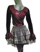 Zeige Bild Bäres Samtbluse Spitze Corsagenlook Barock Gothic bordeaux Gr.34/36 3