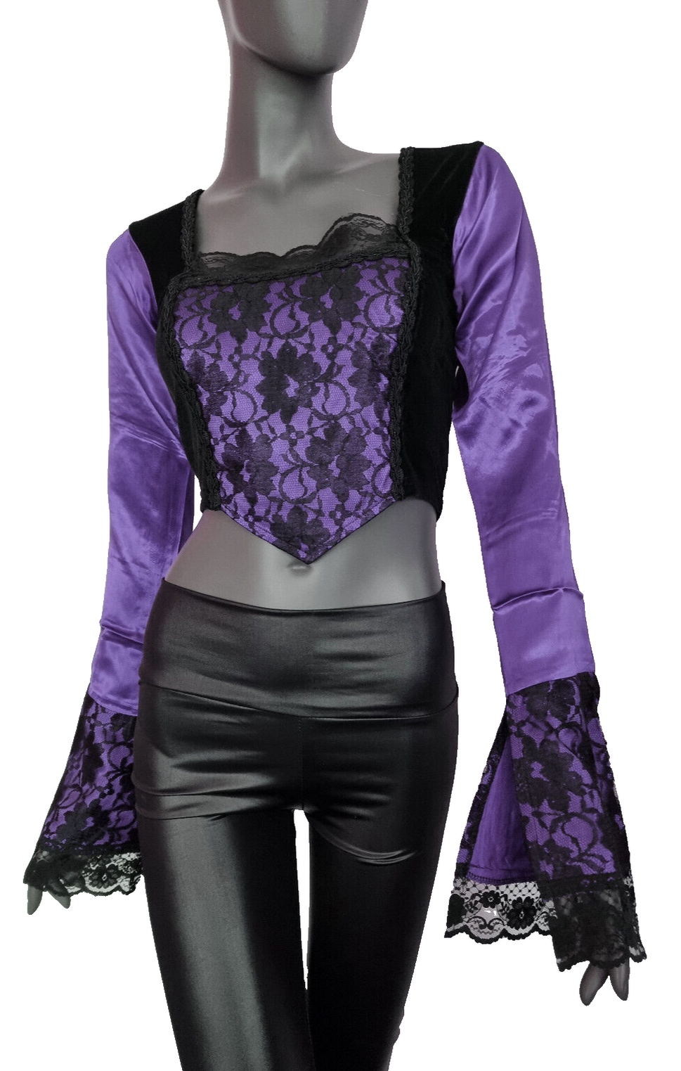 Miedertop Samt Spitze Gothic  victorian barock bordeaux Gr. 34-38