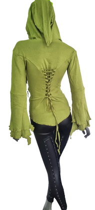 Gugel Zipfeljacke Schnürung Gothic Medieval Hippie Witch Boho Gr. XXL 42-44