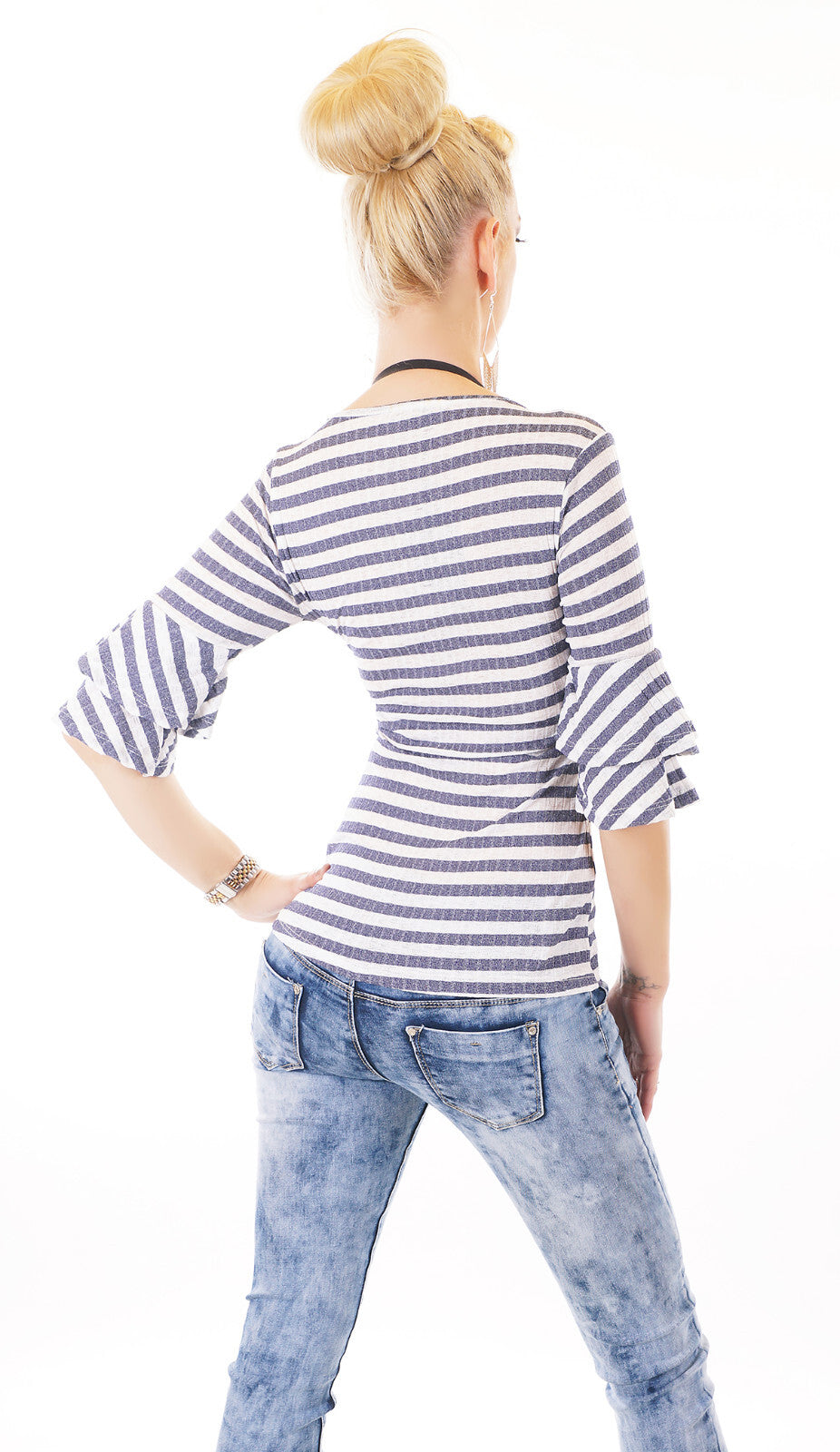 Italy Shirt Wickellook Stripes Blusenshirt 34-38