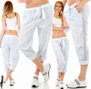 Zeige Bild Joggpants Baggyhose Print Leinenhose mit Gürtel Gr.34-38 3