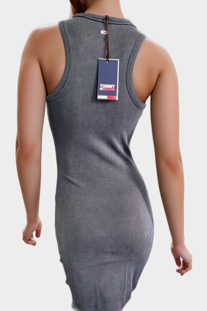 Tommy Jeans Mini Dress Vintage Flame Rib Dress dunkelgrau Gr. M/36-38