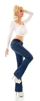 Zeige Bild Redseventy Jeans Bootcut Zipper mit Gürtel  Gr. XS-XL 3