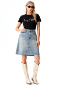 Zeige Bild Tommy Hilfiger Jeansrock blau Mio used look Gr. 34-36 3