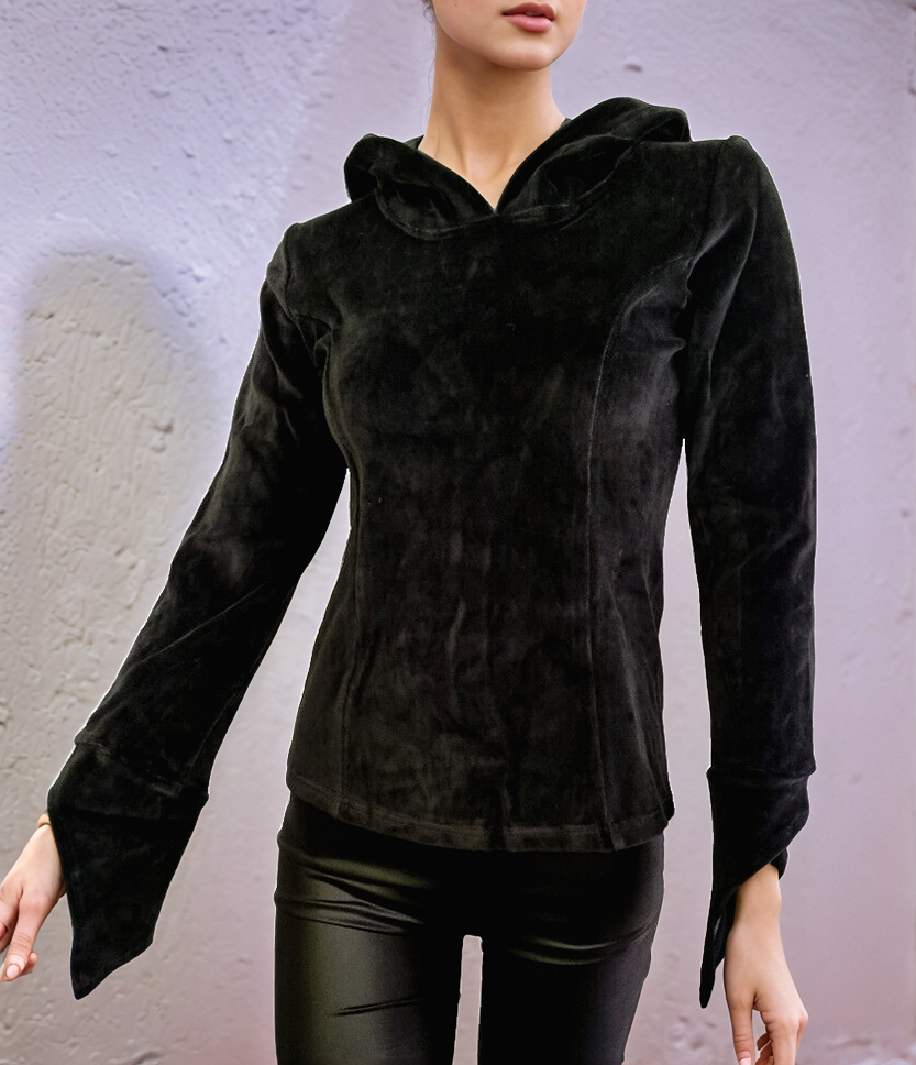 Gugel Nickisweater Medieval Gothic Pixie Schelle Gr.34/36 kleine 38