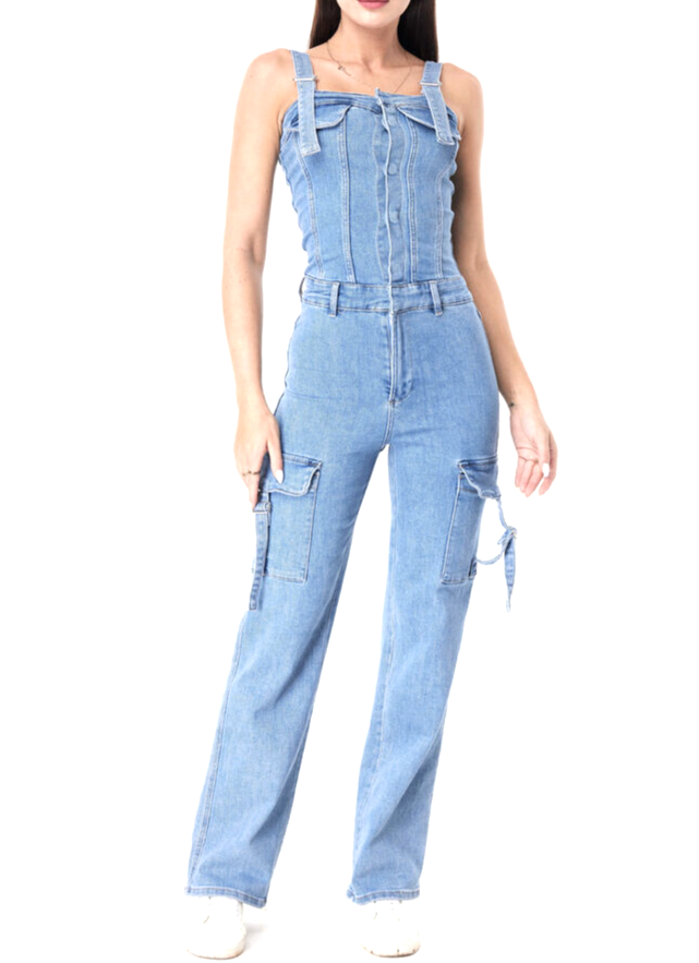 Laulia Damen Jeansoverall Cargooverall stretch Gr.36