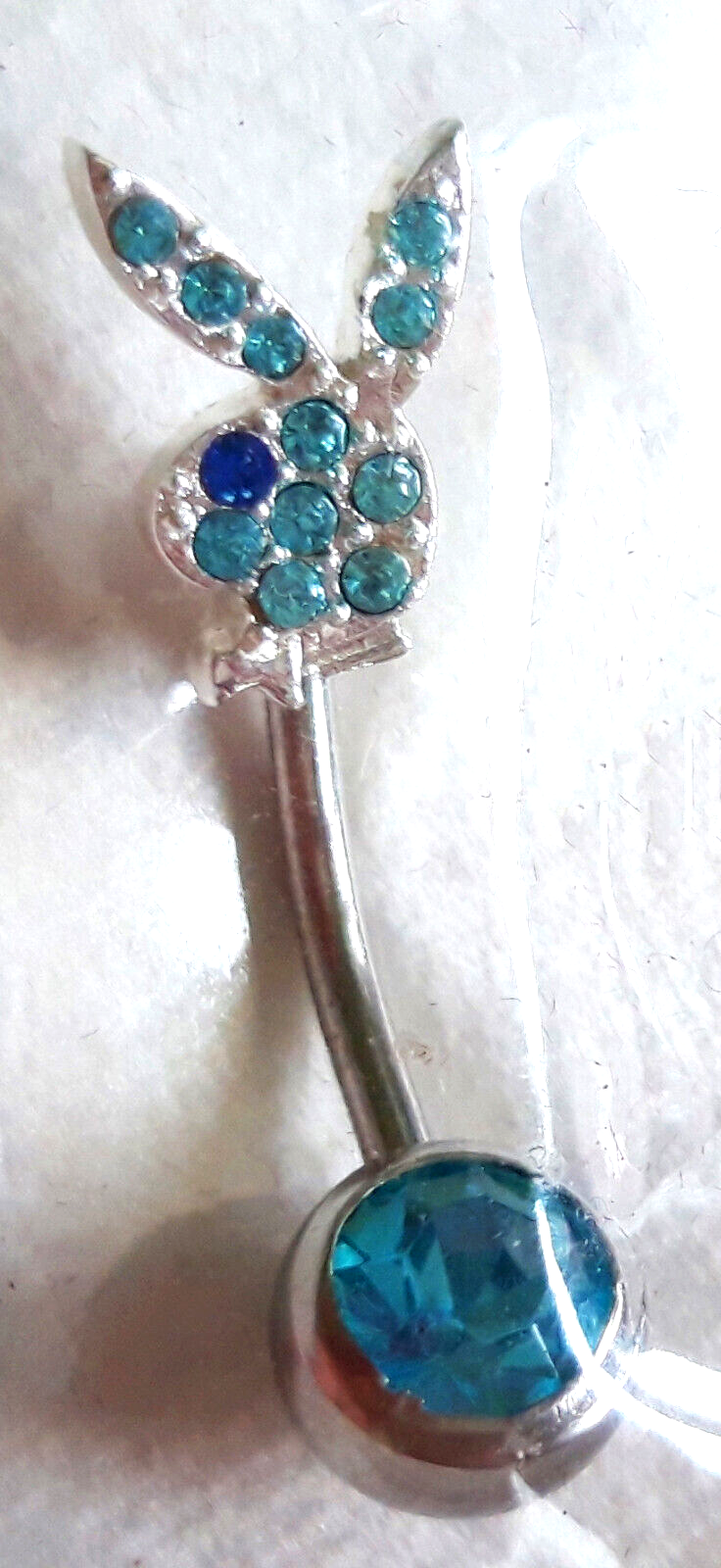 Nabelpiercing original Playboy Bananenstecker Zirkonia blau Chirurgenstahl