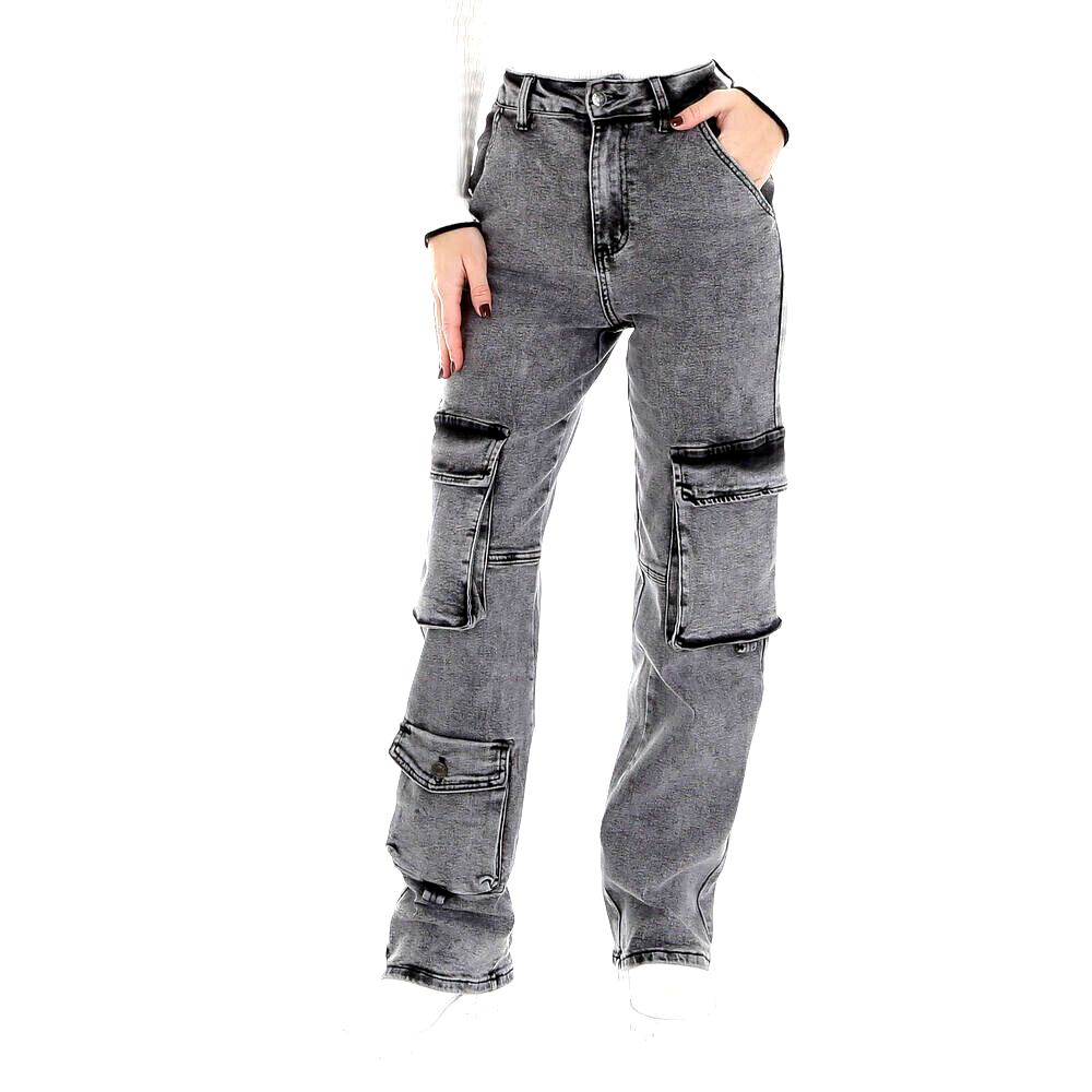 Laulia Damen High Waist Jeans Cargo Pant Gr.M/36