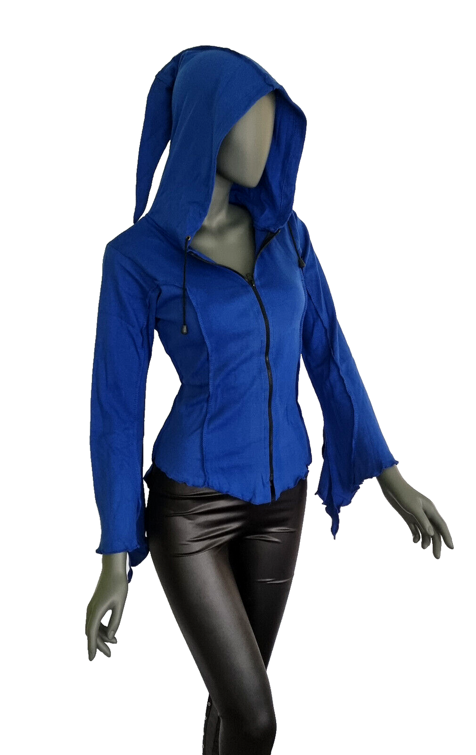 Gugel  Shirtjacke  Goa Ethno Boho Medieval Hippie schwarz Gr.S/M